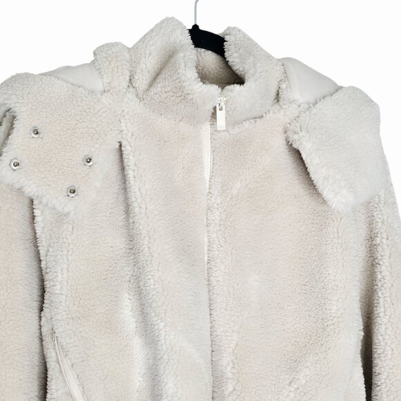 Alo Yoga Foxy Sherpa Ivory Hooded Fleece Jacket Size XS - Picture 6 of 13